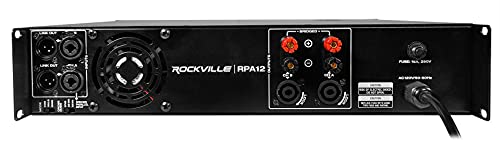 Rockville SPGN128 12" Passive DJ PA Speaker Pair with RPA12 2-Channel Amp
