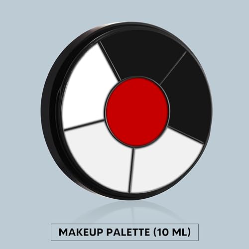 Spooktacular Creations Halloween Makeup Palette 3 Colors, Face Body Paint Makeup Wheel Waterproof Zombie Skeleton Cosplay Face Painting for Adult(0.35 Oz,White Black Red ) - color: Multicolor
