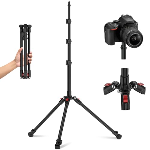 Anautin Extendable Light Stand Photography, 6.6ft/2m Light Tripod Stand for Travel, 13lb/6kg Heavy Duty Studio Lighting Stand for Continue Output Lighting, Flash, Strobe, Webcams, Camera, Softbox