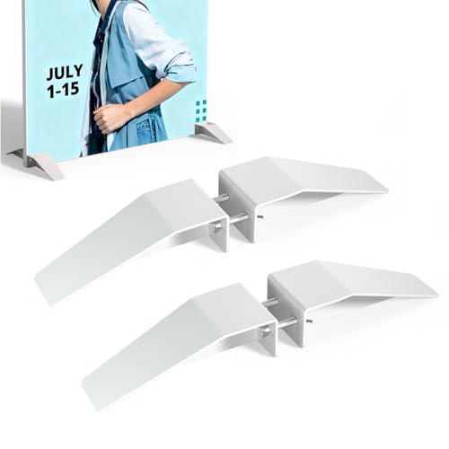 Heavy duty stainless steel floor standing vertical sign rack,Spider Feet Board Sign Holder Base,Suitable for Any Size Commercial Advertising Events Store Board Display Shows (Enhanced Edition) - color: White-4 pack