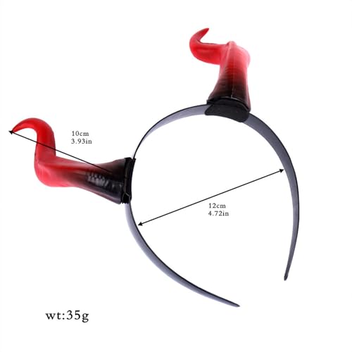 Devil Horns Headband Red Cosplay Horn Hair Hoop Dragon Devil Horns Headband Halloween Dress Up Hair Accessories for Women Girls Halloween Party Costume Accessory