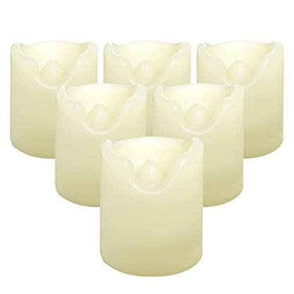 Battery Operated Flameless LED Votive Candles with Remote and Timer 12 PCS | CANDLE CHOICE Electric LED Votives Halloween Jack-O-Lantern Pumpkin Wedding Centerpieces Christmas Decoration Batteries Incl