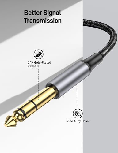 1/4 inch to 1/8 inch Stereo Audio Cable, 33FT 6.35 1/4" Male to 3.5 1/8" Male TRS Stereo Audio Cable for iPod, Laptop, Home Theater Devices, Smartphones and Amplifiers. - size: 33FT