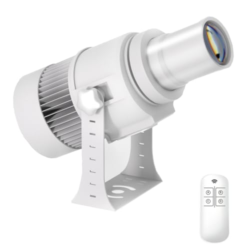 110W GOBO Projector Custom Logo Led Light HD Image for Business Indoor Outdoor Ip67 Waterproof Rotating Advertising Projection Light for Floor Wedding (White) - color: White