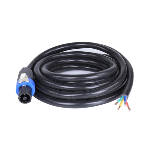 HBU 1 Pack 10 Feet Pro Road Tour 4 Conductor Speakon Cable - 12 Gauge Speak-On to 4-Wire Cables for Chuchero, Tweeters, Mids Wiring (4 Conductors, 10Ft.) - size: 10 Feet (1-Pack), style: 4-Conductor Wiring