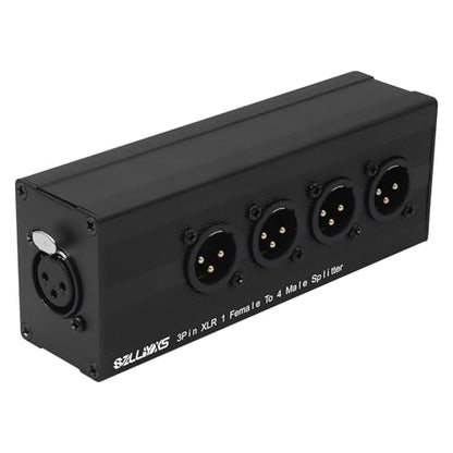 XLR 1 to 4 Box,4-Way Balanced XLR Splitter Box,3Pin XLR 1 Female to 4 Male Splitter,1-In-4-Out Audio Distributor for Studio, Live, Mixer, Amplifier, Preamps, Powered Speaker - color: 1 Female to 4 Male Adapter