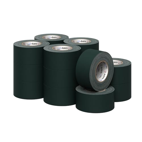3" Pro Gaff Gaffers Tape 55 yards length green matte. Premium Heavy-Duty Gaffers Tape trusted by professional Gaffers. Made in the USA. Holds Tight, Easy to remove. (Pack of 16) - color: Green, size: 3 in x 1980 in