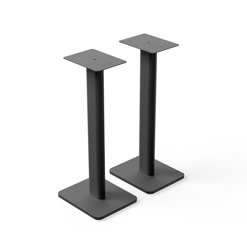 Kanto SPH Universal Height Adjustable Floor Speaker Stands for Bookshelf Speakers up to 30 lb (13.6 kg) | 24”-42” Height Adjustment | Internal Cable Management | Pair | Black - color: Black, size: Height Adjustable