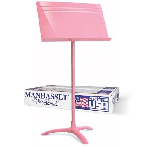 Manhasset Music Stand For Sheet Music - 48 Symphony Model Glossy Pink - 4801PNK - Long Lasting, Durable Manhasset Stand - Adjustable Height - 20" by 12 - color: Pink, Glossy, size: Pack of 1