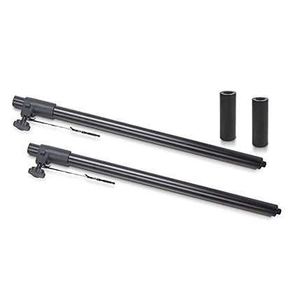 Sound Town 2-Pack Adjustable Height Subwoofer/Speaker Poles (35"-54") with M20 Threaded Lower End & 35mm Adaptor, 132 LB Load Capacity, Black (STSDA-ADM54B-PAIR) - size: Height-Adjustable (M20 & 35mm Adapters)
