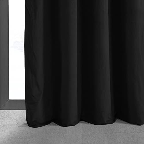 HPD Half Price Drapes Signature Grommet Blackout Velvet Curtains 96 Inches Long Heat & Full Light Blocking Blackout Curtains for Bedroom & Living Room (1 Panel), 50W x 96L, Warm Black - color: Warm Black, size: 50"W x 96"L (Pack of 1)