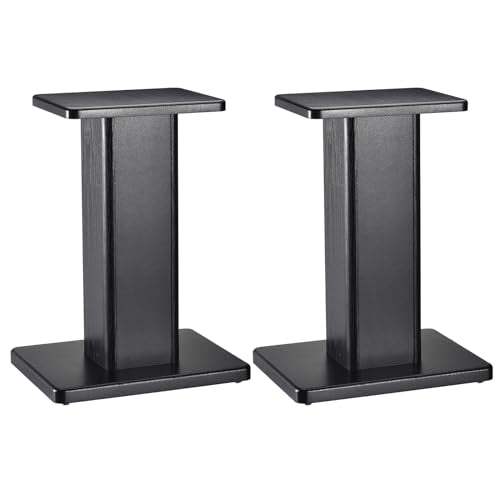 MECCANIXITY Wood Speaker Stands, 2 Pack 15.7 Inch (40cm) Universal Speaker Stand Hollowed Bases Enhanced Audio Listening for Home Theaters Cinema - size: 15.7 Inch