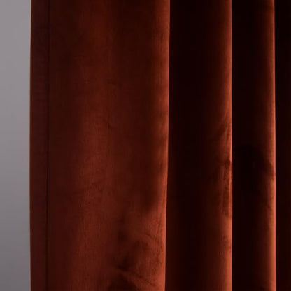 Roslynwood Luxury Soft Burnt Ochre Velvet Curtains 63 inches Long Back Tab Thermal Insulated Blackout Window Drapes for Living Room/Bedroom/Dining Room, W52 x L63, 2 Panels - color: Burnt Ochre, size: 52"W x 63"L (Pack of 2)