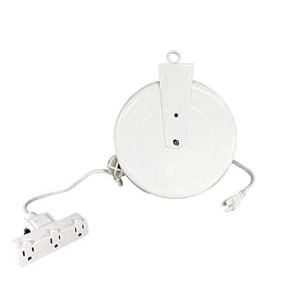 Alert ProReel 5000A-31GF-CB Heavy-Duty Retractable Extension Cord Reel | 30' - 16/3 SJTW Retracting Cord | Tri-Tap Grounded Outlet with Power Light | 10amp Circuit Breaker