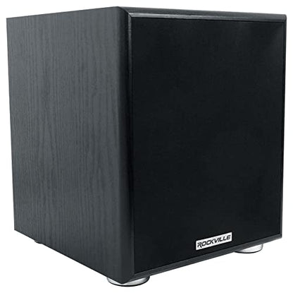 Rockville Rock Shaker 6.5 Black 200W Peak/100W RMS Powered Home Theater Subwoofer, Class-D, Adjustable Crossover, 20Hz-200Hz, Compact Design, for Movies and Music | 200W Peak, 100W RMS, Class D Amplifier, MDF Enclosure, RCA and High level inputs, RCA Outp