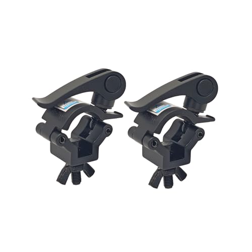 2 Pcs Stage Lighting Clamp 1-1.14 Inch Lighting Mount Fits 25-29mm OD Pipe Duty 165lb Hook Clamp for Projector Par Light Spotlight (Black) - color: Black