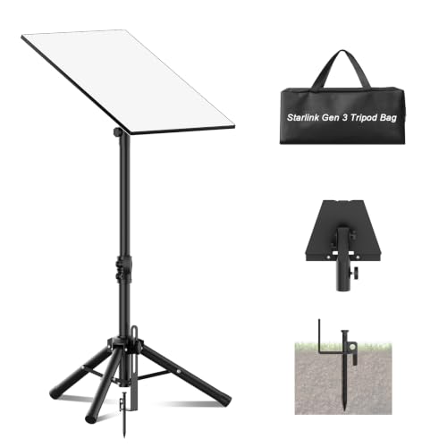 Starlink Gen3 Tripod Mount Adjustable Height 90° Degree Tilt Stand with Carry Bag Stable Iron Connector Compatible with Starlink Standard Gen3 Standard 4 4X V3 Dish for RV Camping Outdoor Travel - color: Black