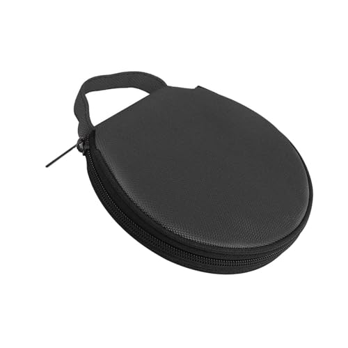 Car CD Case, 20 Capacity Round Disc Organizer with Transparent Film Divider, Waterproof Anti-scratch Oxford DVD Storage Bag with Handle, Portable CD Organizer for Car & Home (Black) - color: Black
