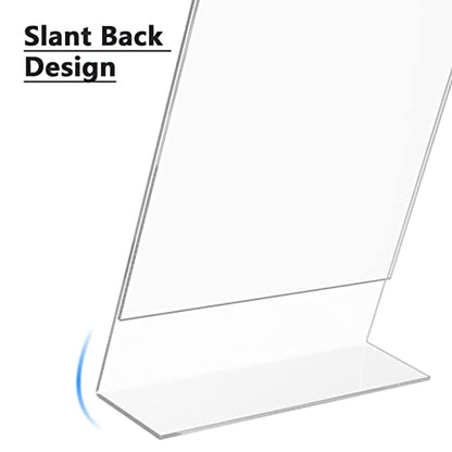 MaxGear Acrylic Sign Holder, 8.5 x 11 L-Shape Plastic Display Stand, 3 Pack | Clear Acrylic Material, L-Shape Design for Menus, Flyers and Signs, Easy Paper Insertion, Use In Office, Home, Store
