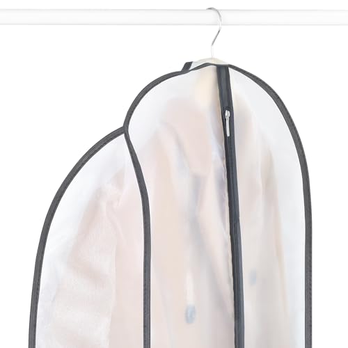 Zilink Suit Bags for Closet Storage Dust Covers for Hanging Clothes 43 in | 7 in Gussted, Wrinkle Free, Breathable, Garment Bags for Hanging Clothes for Silky Suit, Leather Clothing, Fur Coat, Dress - size: 43"-2pcs