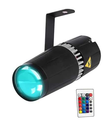 Pinspot Stage Light- SENLAN 9W RGB 3-in-1 Beam Light by IR Remote Controller - color: RGB (Red, Green, Blue)