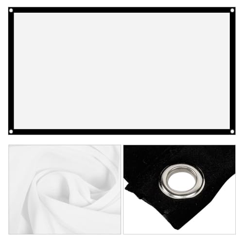 40-120 Inch Portable Projection Screen with Hanging Hooks & Ropes Foldable Non-Crease White Polyester Fabric for Home Theater & Outdoor Camping(72in) - size: 72in