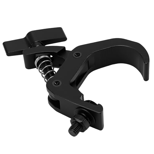 6 PCS Truss Clamp Stage Light Clamps, Professional 1.57-2.36 Inch Black Aluminum Alloy Truss Clamp for Moving Head Stage lighting Fixtures, Fit for 40-60mm OD Tube/Pipe,132lb Load Capacity