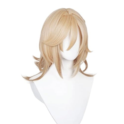 Kaveh Wig Blonde Brown Gradient Shoulder-length Cosplay Wig Heat Resistan Synthetic Fiber Hairs for Uniex Adult Halloween Cos Anime Party Replacement Wigs - color: Blonde Brown Gradient Shoulder-length