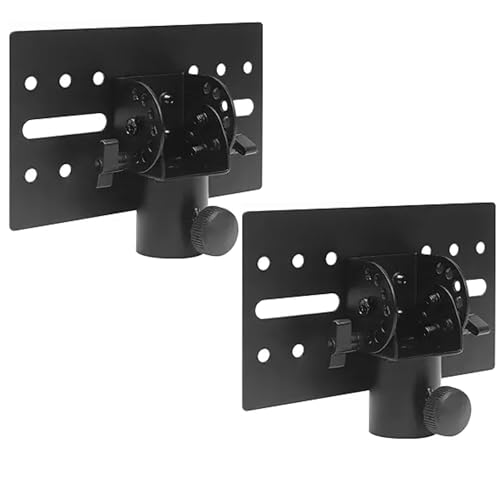 2pcs Speaker Pole Mount Adapter, 35mm All Metal Tripod Stand for D-G DJ PA Speaker, Stage & Event Setup, Universal Heavy-Duty Bracket Top Cap Trip Stands, Hold Up to 110lbs, Adjustable & Rotatable