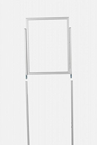 M&T Displays Metal Eco Info Board Silver 18x24 Inches Slide-in Poster Sign Holder 1 Tier Double Sided Floor Standing Pedestal Advertising Display with Backing and Anti-Glare PET Cover - color: Silver, size: 18x24