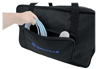 Rockville TB10 V2 Padded Speaker Bag for 10" DJ PA Speaker and Stand | Stand Holder Pocket, Interior Buckle Straps, Thick Foam Padding, Rain/Splash Resistant, Dual YKK Zippers, Dual Handles - style: 10 - Inches