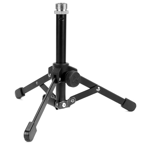 Geekria for Creators Tabletop Tripod Mic Stand Compatible with AKG D5, P120, P420, P820, C1000S, C3000, C451B, P5i, P3S Microphones, Desktop Mic Stand with Foldable Non-Slip Feet