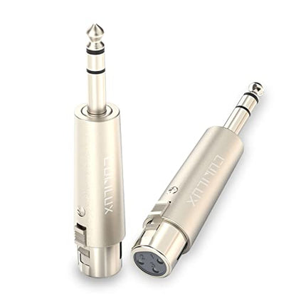 Balance 1/4” Male to XLR Female Converter, XLR to 6.35mm(Quarter Inch) TRS Stereo Adapter for Microphone, Headphone, Power Amplifier, Mixer, Karaoke System, Speaker, 2-Pack - color: TRS Male to XLR Female, 2-Pack