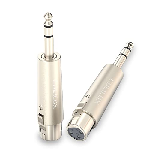 Cubilux Balance 1/4” Male to XLR Female Converter, XLR to 6.35mm(Quarter Inch) TRS Stereo Adapter for Microphone, Headphone, Power Amplifier, Mixer, Karaoke System, Speaker, 2-Pack - color: TRS Male to XLR Female, 2-Pack