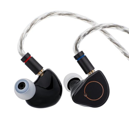 Linsoul SIMGOT SuperMix 4 1DD+1BA+1Planar+1PZT Hybrid Driver in Ear Monitor | HiFi Wired Gaming Earbuds IEM with Balanced Neutral Tuning, OFC Silver-Plated Cable for Musician Audiophile