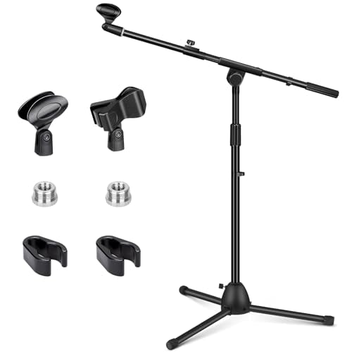 CAHAYA Mic Stand Heavy-Duty Super Resistent Tripod Boom Height Adjustable - size: 37-90in