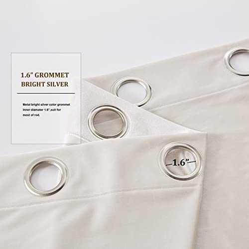 Luxury Cream Iovry Velvet 108 inch Curtains 2 Panels,Floor to Ceiling - color: Cream, size: 52"W x 108"L (Pack of 2)