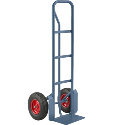 Heavy-Duty Commercial 660 lb Hand Truck Dolly with 13" Pneumatic Wheels, Steel Cart with Handle and Toe Plate, Ideal for Warehouse, Moving, Delivery, Blue - color: Blue, size: 660lb.