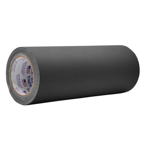 WOD GTC12 Gaffer Tape, Black Low Gloss Finish Film, 12 inch x 60 ft. (Pack of 4) Residue Free, Non Reflective Cloth Fabric, Secure Cords, Water Resistant, Photography, Filming Backdrop - color: Black, size: 12 in. - Pack of 4