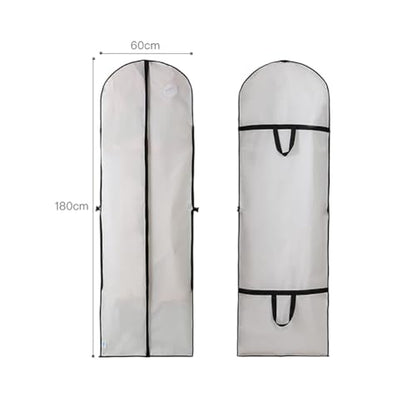Long Dress Covers Garment Storage Bags Full Length Dress Bags Wedding Gown Storage Bag Dance Costume Carrier Dustproof Clothes Covers Bags with Zip White