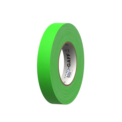 ProTapes Pro Gaff Premium Matte Cloth Gaffer's Tape with Rubber Adhesive, 50 yds Length x 1" Width, Fluorescent Green (Pack of 1) - size: 1" x 50 yds (Pack of 1), style: Functional (Fluorescent)