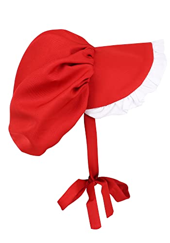 Colonial Bonnet Victorian Hat Sun Cap for Women Tea Party Headwear Rtro Renaissance Costumes - color: Red