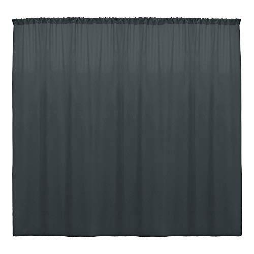 New Creations Fabric & Foam Inc, Polyester Poplin Backdrop Drape Curtain Panel (Charcoal, 1 Panel Seamless 10 Ft Wide by 8 Ft High) - color: Charcoal, size: 120"W x 96"L (Pack of 1)