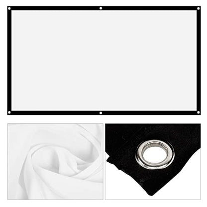 Projection Screens 40 in to 100in, Movie Projector Screen 16:9 4K Rear Front Movie Screen, Wrinkle Design, Widescreen for Movie Home Theater Cinema Office Video Game (84 inches) - size: 84 inches