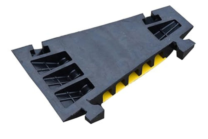 Kable Kontrol Atlas Heavy Duty Cable Protector - 22.5° Degree Right Turn - 5 Channel - CP9988 Compatible - Black & Yellow - Speed Bump and Wire Protector Turn for Indoor & Outdoor Use - size: 5 Channel - Right Turn