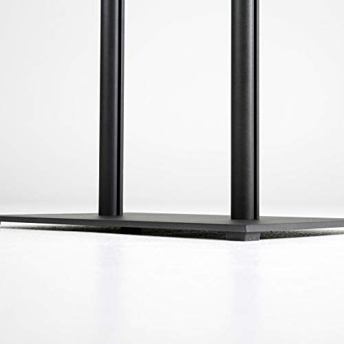M&T Displays Tempered Clear Glass Conference Podium Stand Black Aluminum Body and Base 43.9 Inch Height Floor Standing Lectern Pulpit Desk for Classroom Church - color: Black