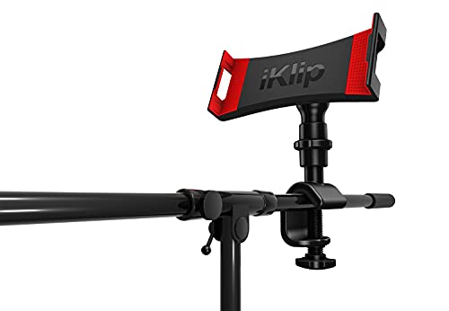IK Multimedia iKlip 3 Tablet Holder for mic Stands, fits iPad and Android Tablets Between 7" to 12.9" with an Adjustable 360° Swivel and Soft-Touch fit - style: Stand mount