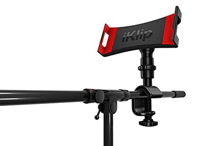 IK Multimedia iKlip 3 Tablet Holder for mic Stands, fits iPad and Android Tablets Between 7" to 12.9" with an Adjustable 360° Swivel and Soft-Touch fit - style: Stand mount