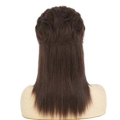 Brown Mullet Wigs for Women Curly Soft Shaggy Heat Resistant 70s 80s Wigs Cosplay Daily Hair Wig(Brown) - color: Natural Brown