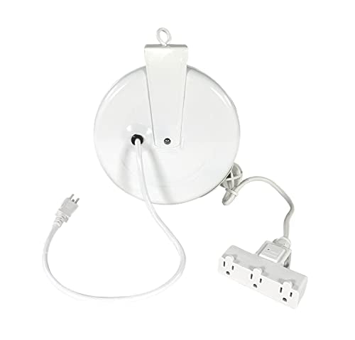 Alert ProReel 5000A-31GF-CB Heavy-Duty Retractable Extension Cord Reel | 30' - 16/3 SJTW Retracting Cord | Tri-Tap Grounded Outlet with Power Light | 10amp Circuit Breaker